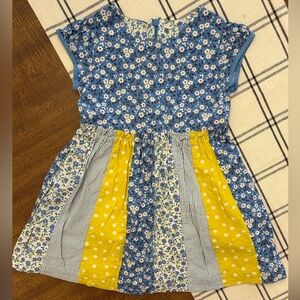 Mini Boden Blue Floral Dress Toddler Girls 2-3